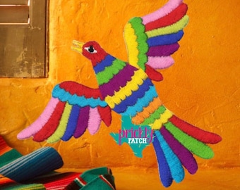 Folk Bird Iron-On Embroidered Patch