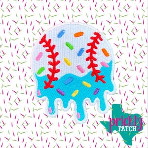 Blue Baseball Drip Patch