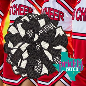 Black Checkered Pom Patch
