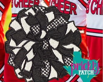 Black Checkered Pom Patch