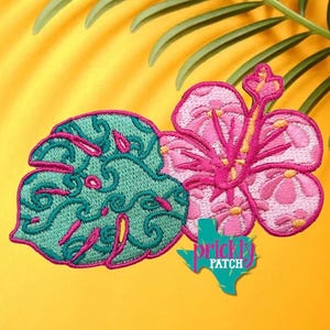 Hibiscus Flower Iron-On Embroidered Patch