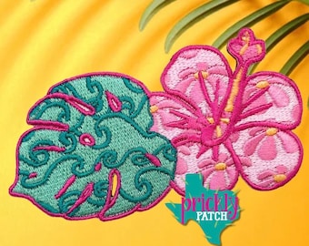 Hibiscus Flower Iron-On Embroidered Patch