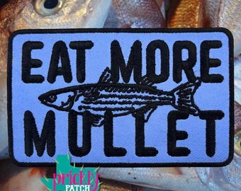 Eat More Mullet Iron-On Embroidered Patch