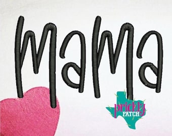 Mama Embroidery Transfer - Black