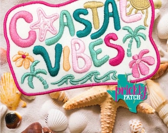 Coastal Vibes Iron-On Embroidered Patch