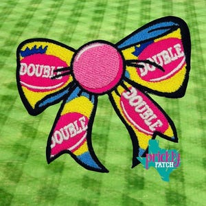 Double Bubble Bow Iron-On Embroidered Patch