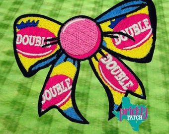 Double Bubble Bow Iron-On Embroidered Patch