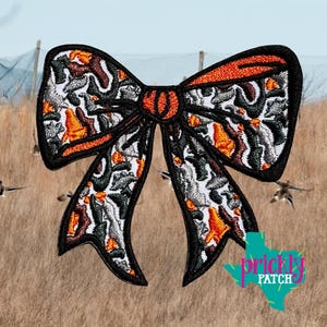 Grey Camo Bow Patch
