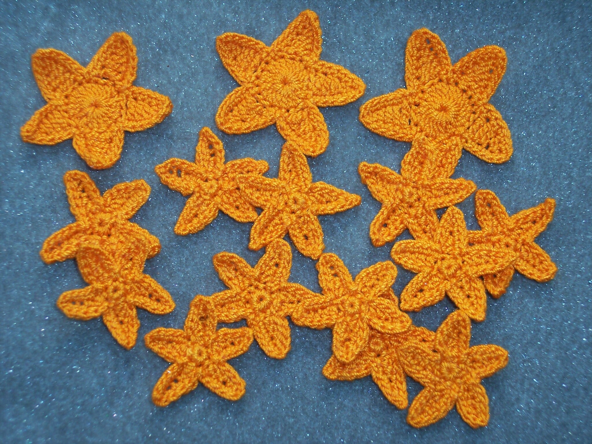 15 cotton thread crochet applique  starfish   --  3466