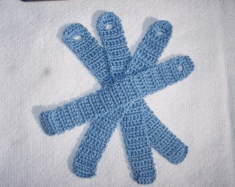 4 DIY cotton thread crochet bracelet blanks blue -- 701