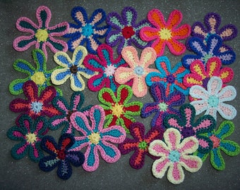 24 handmade crochet applique flowers --3527