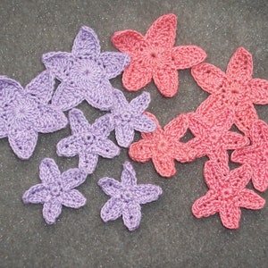 12 cotton thread crochet applique  starfish   --  3465