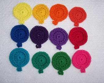 12 thread crochet applique balloons  -- 2539