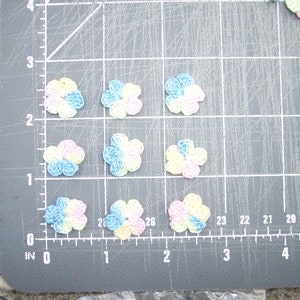 40 variegated pastel cotton thread crochet applique flowers 3353 image 6