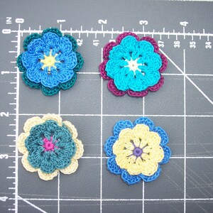 12 handmade cotton thread crochet flowers 2896 image 5