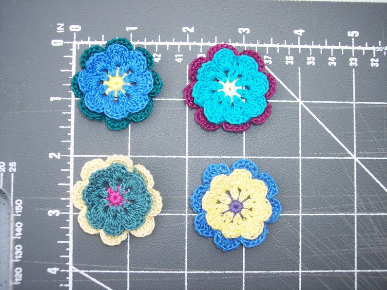 12 handmade cotton thread crochet flowers 2896 image 5