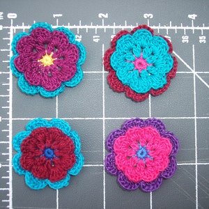 12 handmade cotton thread crochet flowers 2896 image 4