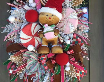 Giant Gingerbread candyland wreath