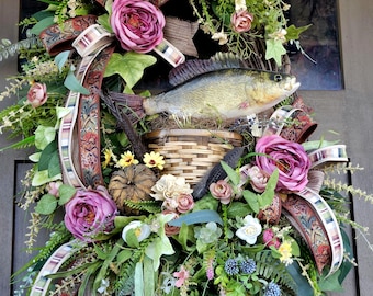 Rustic Fish Wreath, Lake Decor