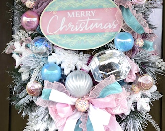Pastel Glam Christmas wreath