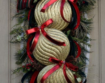Christmas Baubles Swag, HUGE ornament swag