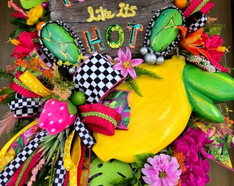 Tropic Like It's Hot Lemon Kranz, Tropischer Sommer Dekor
