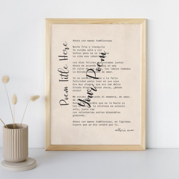 Custom Poem Print, Mother Days Gift, Gift For Her,Minimalist Poem Poster, Handwritten Text Art,Wall Art Home Decor, Personalized Gift