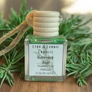 Rosemary & Sage Car Diffuser (10ml): Air Freshener, Eucalyptus, Pine, Herbal