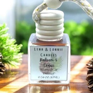 Balsam & Cedar Car Diffuser (10ml): Air Freshener, Nature Tree and Pinecone Lemon Mint Cedar