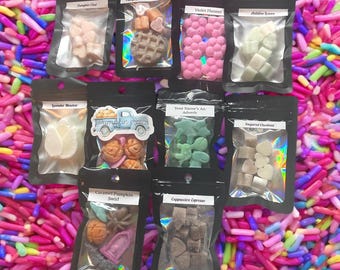 Mystery Wax Melts (10 Pack - 40 Pack): Handmade Soy, Variety of Scents Colors Shapes