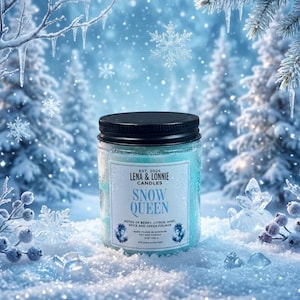 Snow Queen Candle, Wax Melts (4oz - 7oz): Berry Citrus Mint with Blue Swirl