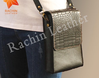 Leder Crossbody Bag Schnittmuster, DIY handgemachte Tasche (PDF Pattern)