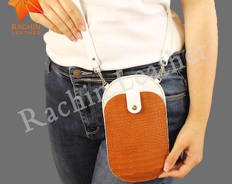 Leather Crossbody Phone Bag Pattern: DIY Mobile Pouch (PDF)