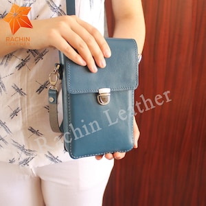 Crossbody Ledertasche Schnittmuster, Schnittmuster für Ledertasche, PDF Schnittmuster für Ledertasche, Schnittmuster für Crossbody Ledertasche, Handytasche Schnittmuster