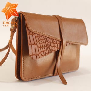 Crossbody Leather Bag Pattern: Hand Sewing PDF (A4)