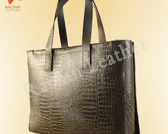 Leather Tote Sewing Pattern, Women's Shoulder Bag (PDF)