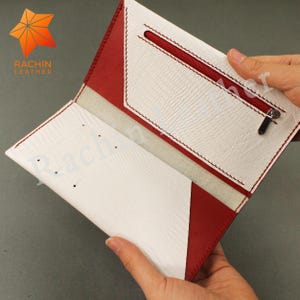 Patrón de billetera de cuero hecha a mano en formato PDF, plantilla de artesanía de cuero para billetera larga, patrón de costura de descarga digital, patrón en formato PDF para billetera