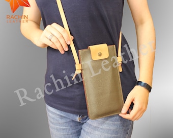 Leather Crossbody Bag Pattern: DIY Hand Sewing (PDF Pattern)