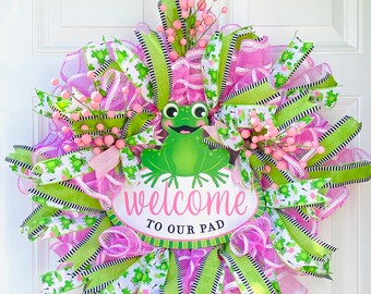 Frog Door Hanger Welcome Door Hanger Welcome Decor Summer Home Decor ...
