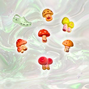 Handcrafted Mushroom Clog Charms, Cottagecore Shoe Accessories