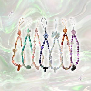Genuine Crystal Phone Charm Beaded Handmade Wrist Strap