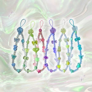 Pastel Y2K Phone Charms / Handmade Beaded Wrist Straps