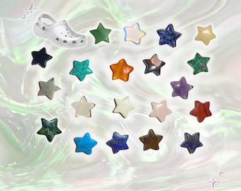 Genuine Star Crystal Clog Charms Real Gemstone Tumbled Handcrafted for Shoes