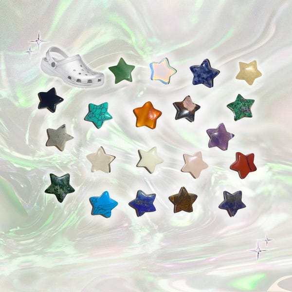 Genuine Star Crystal Clog Charms Real Gemstone Tumbled Handcrafted for Shoes