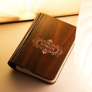 Peresonal Book Night Lamp,Unique Colored Lamp, Housewarming Gift,Folding Book Lamp With Magnetic Cover, Christmas gift.