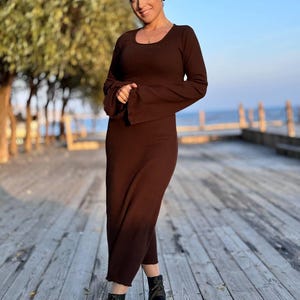 strapless open back dress Walker Lettuce Edge Dress  AMUR