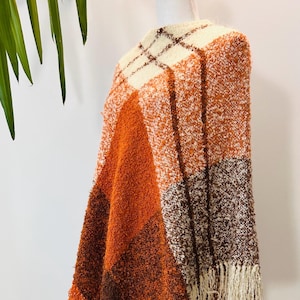 Vintage Poncho With Fringe | One Size