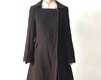Gianfranco Ferre Vintage Wool Blend Brown Women Midi Coat Size M