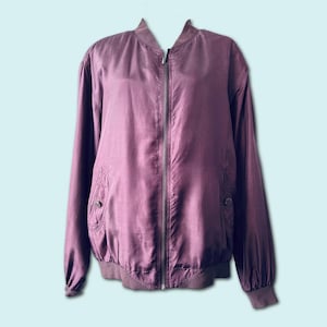 Vintage Silk Bomber Jacket, Size M