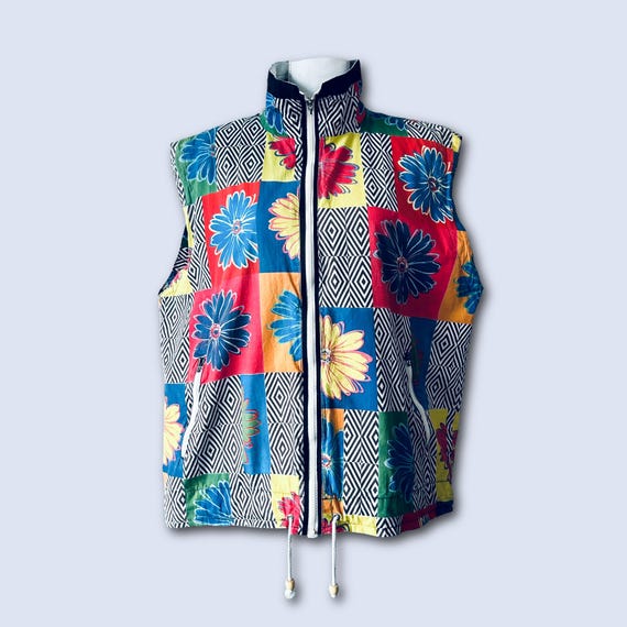Vintage Patchwork Floral Vest, Size L - Etsy